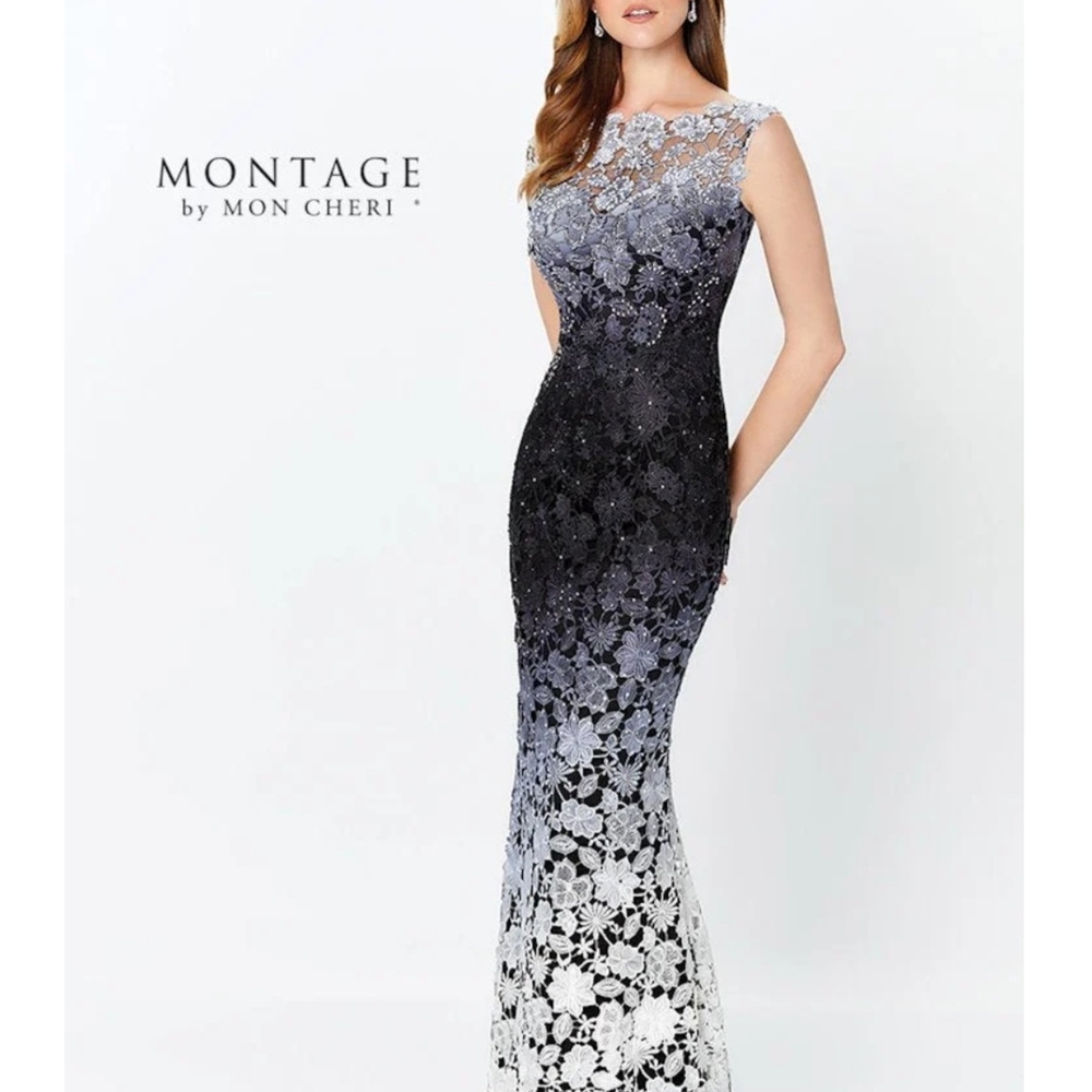 Montage by Mon Cheri Ombre Lace Maxi Dress